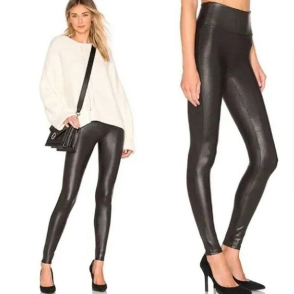 Spanx Pants - SPANX Faux Leather Leggings Size Large